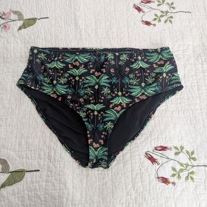 Old Navy Black Bikini Bottoms with Tropical Print